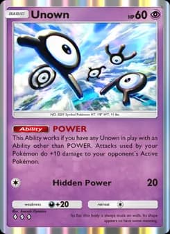 Unown card in English