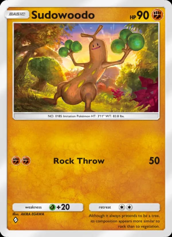 Sudowoodo card in English