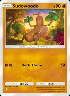 Sudowoodo card in English