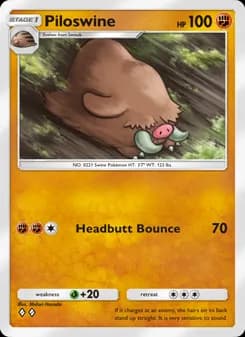 Piloswine card in English