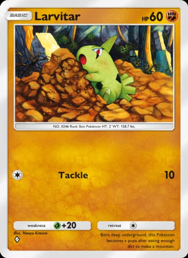 Larvitar card in English