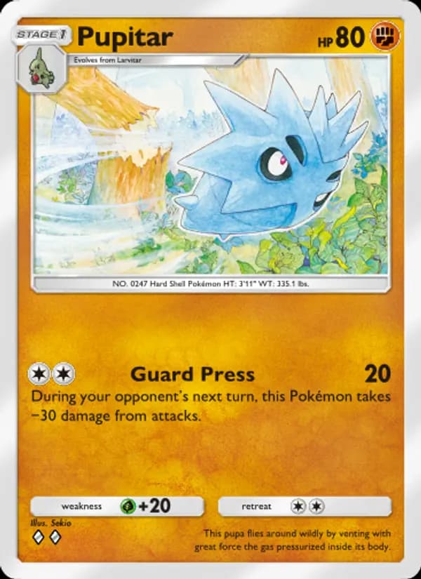 Pupitar card in English