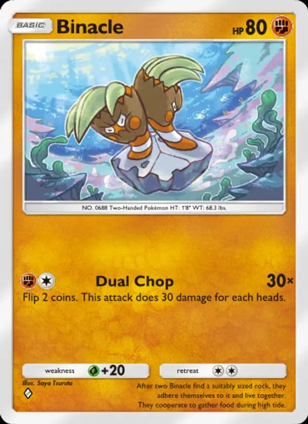 Binacle card in English