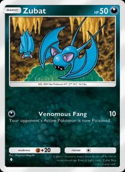 Zubat card in English