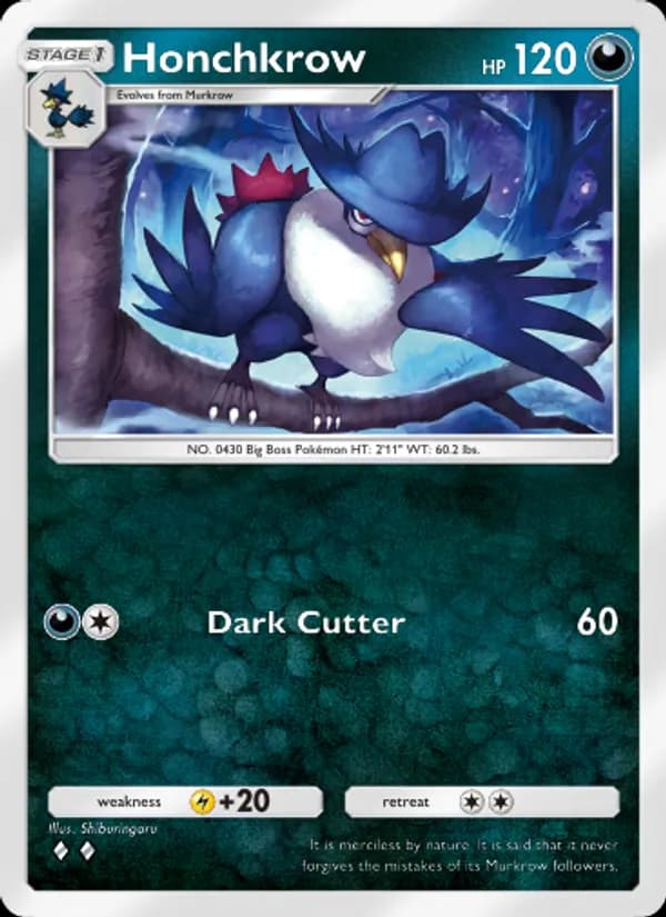 Honchkrow card in English