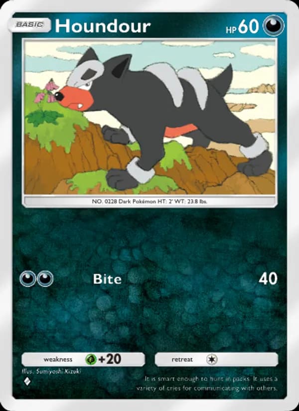 Houndour card in English
