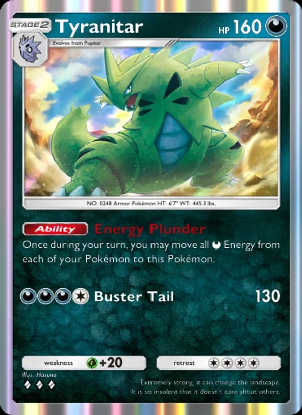Tyranitar card in English