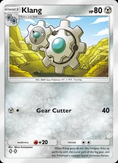 Klang card in English