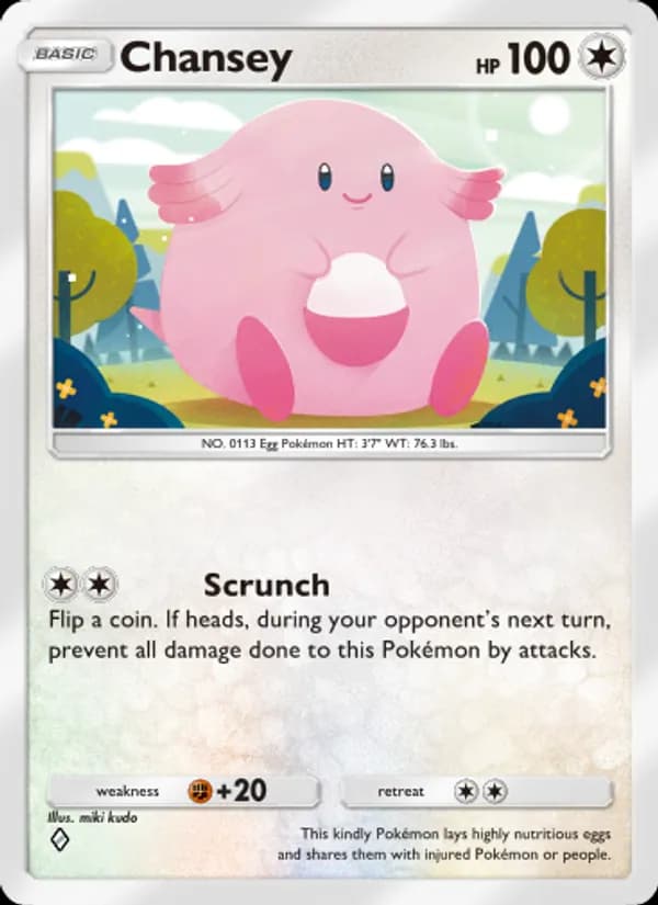 Chansey card in English
