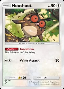 Hoothoot card in English