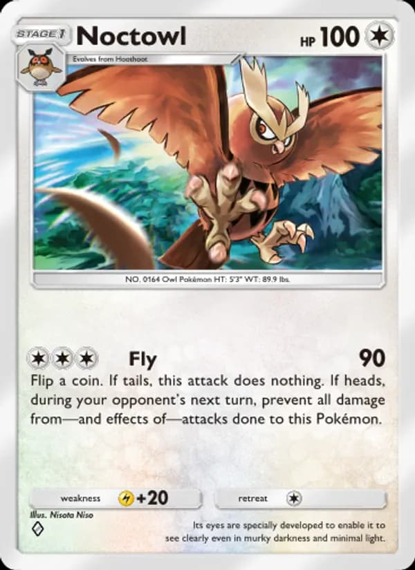 Noctowl card in English