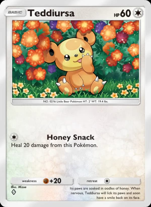 Teddiursa card in English