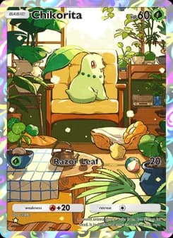 Chikorita card in English