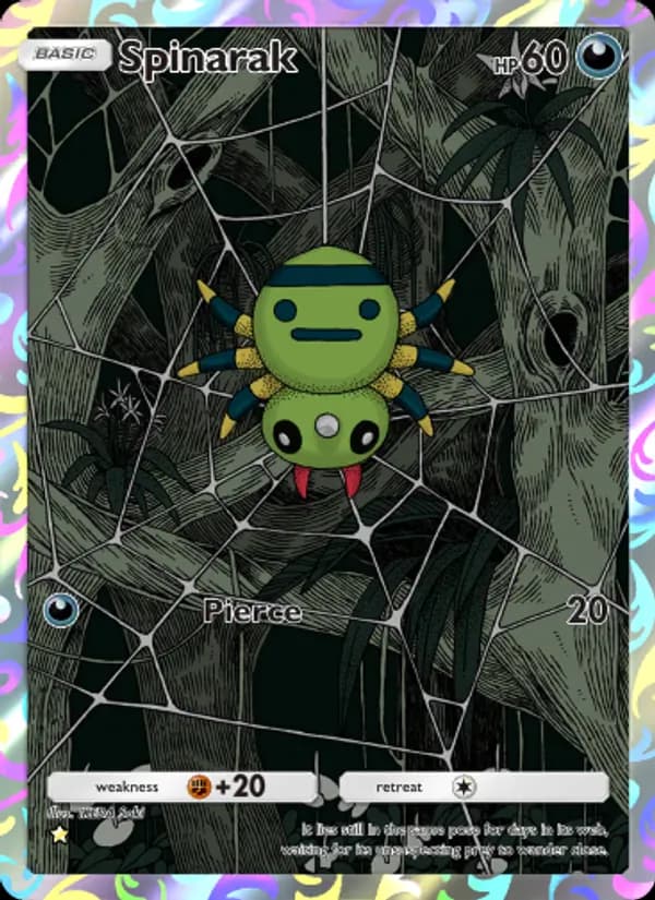 Spinarak card in English