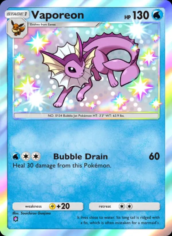 Vaporeon card in English