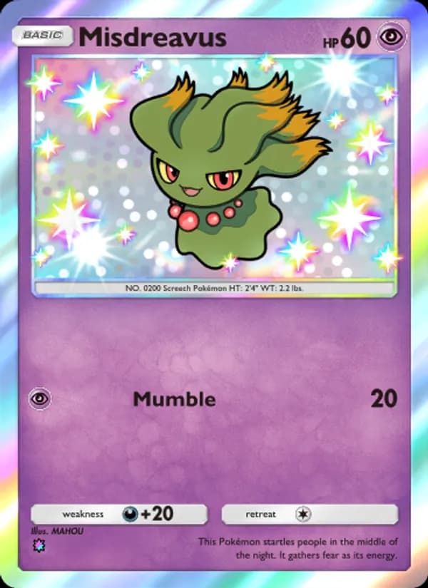 Misdreavus card in English