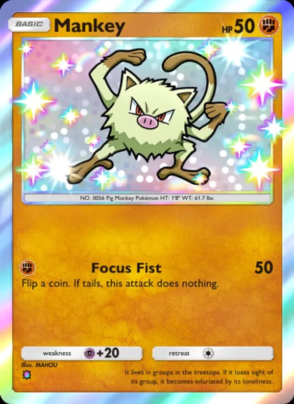 Mankey card in English