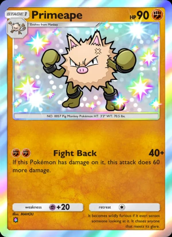 Primeape card in English