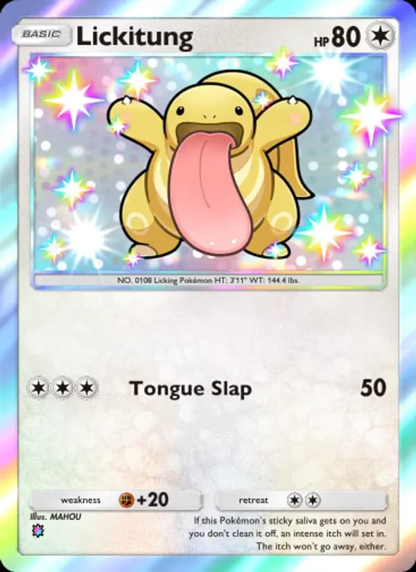 Lickitung card in English