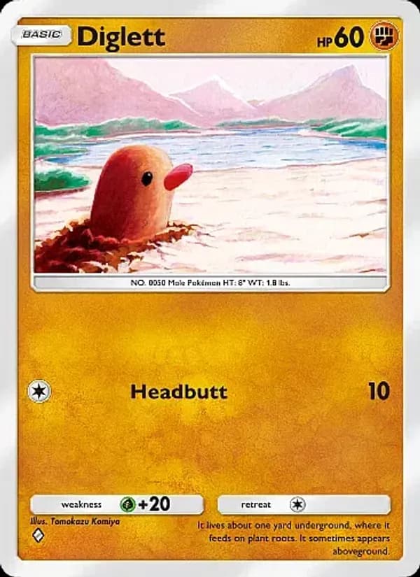 Diglett card in English