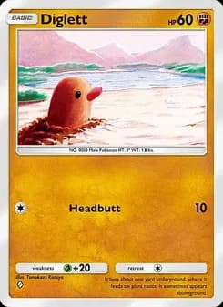 Diglett card in English