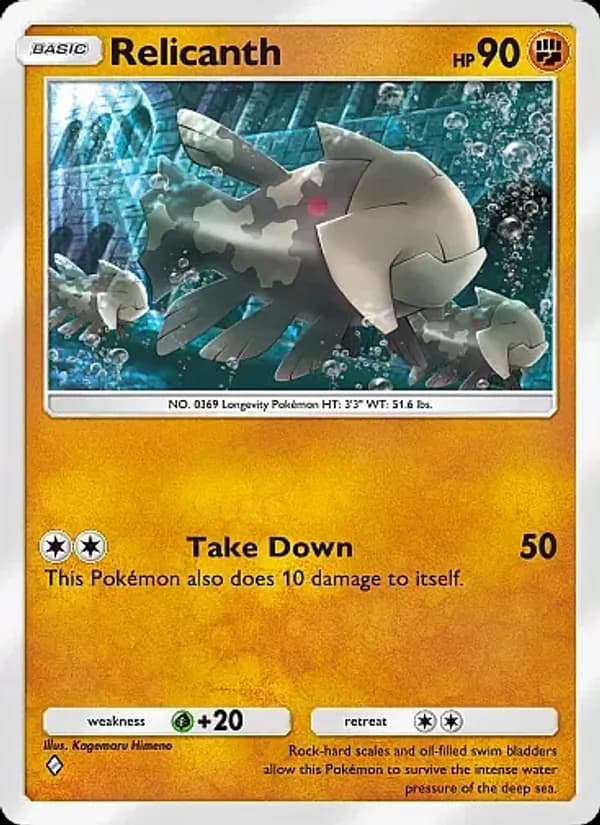Relicanth card in English