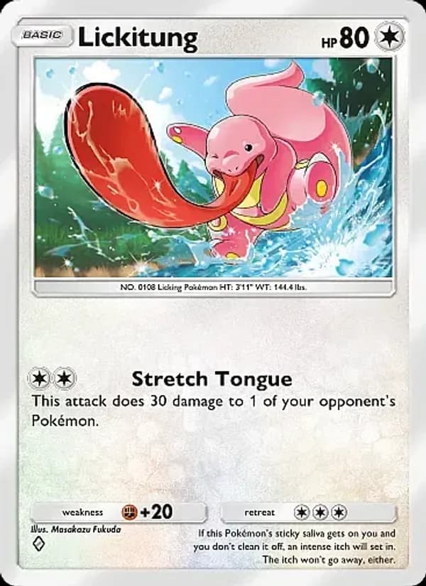 Lickitung card in English