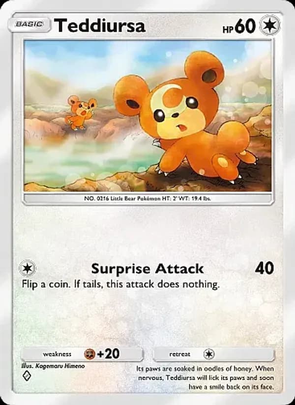 Teddiursa card in English