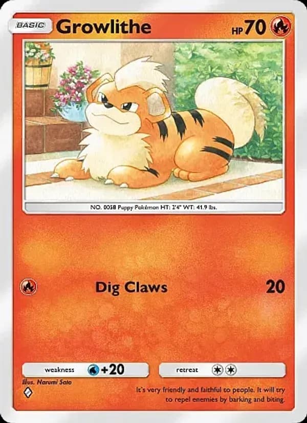 Growlithe card in English