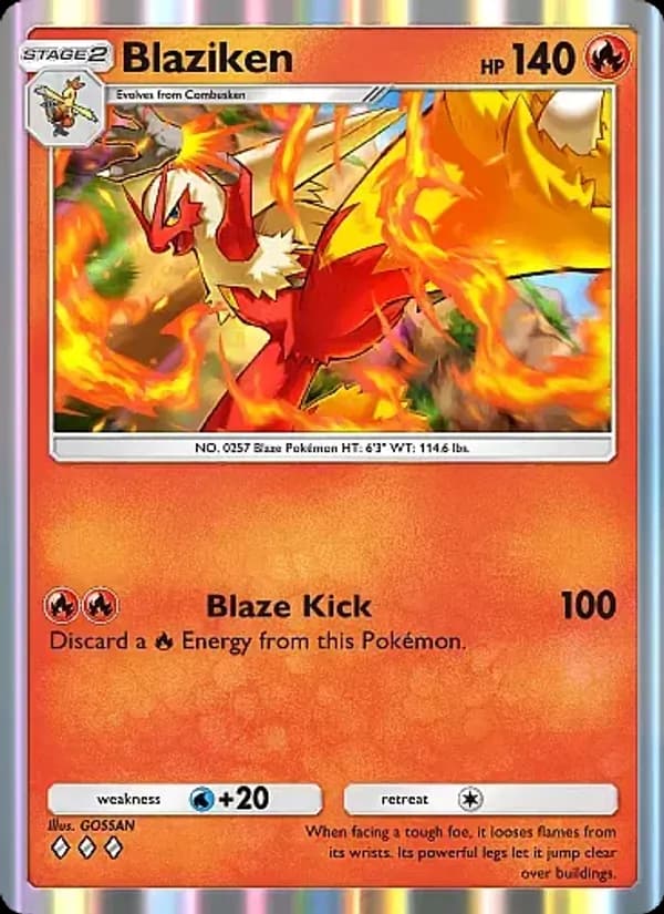 Blaziken card in English