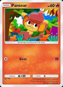 Pansear card in English