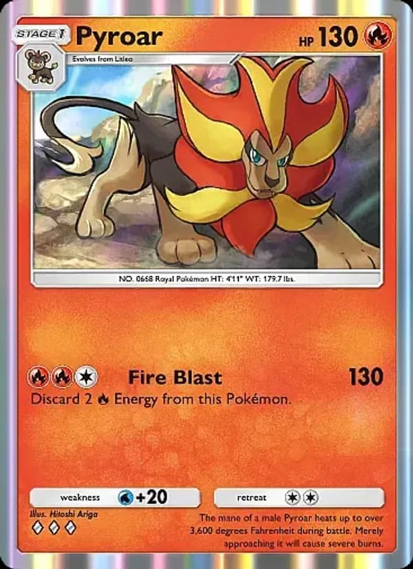Pyroar card in English