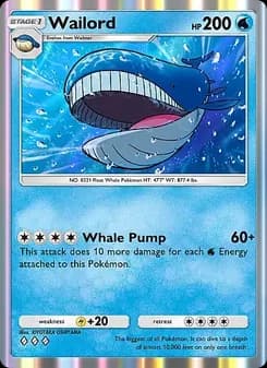Wailord card in English