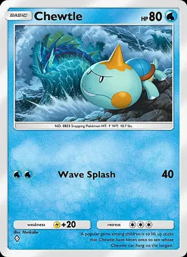 Chewtle card in English