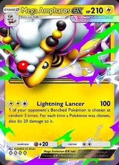 Mega Ampharos ex card in English