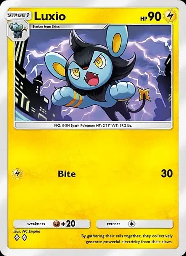 Luxio card in English