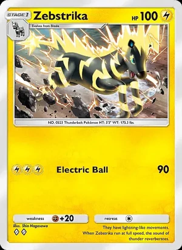 Zebstrika card in English