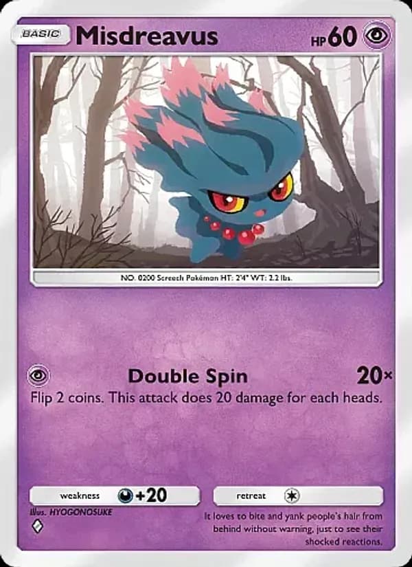 Misdreavus card in English