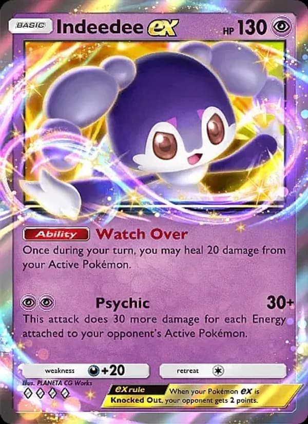 Indeedee ex card in English