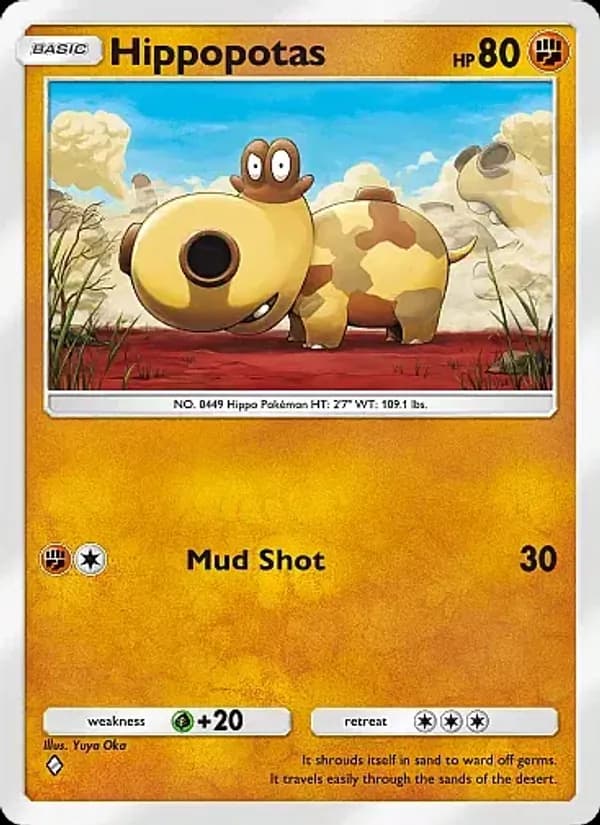 Hippopotas card in English