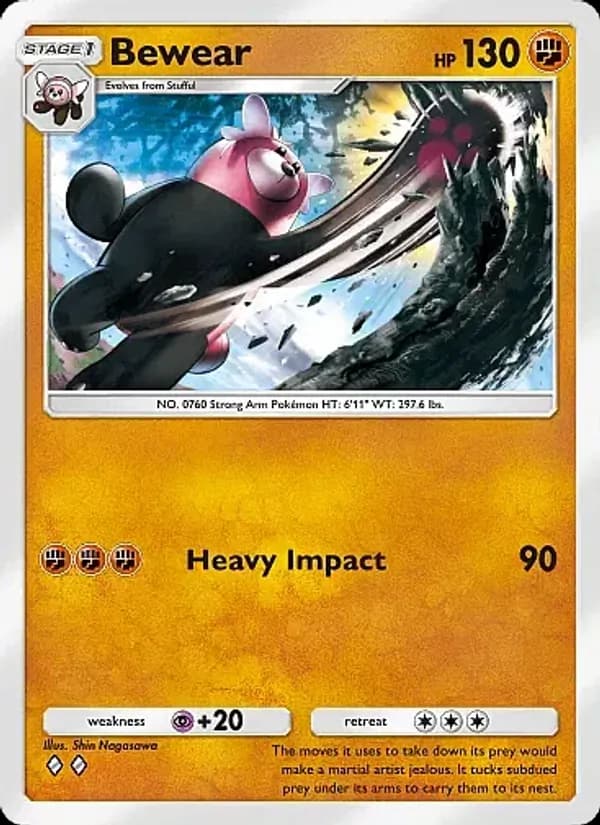 Bewear card in English