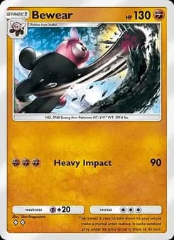 Bewear card in English