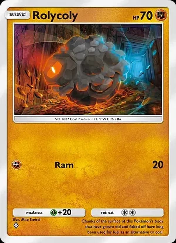 Rolycoly card in English