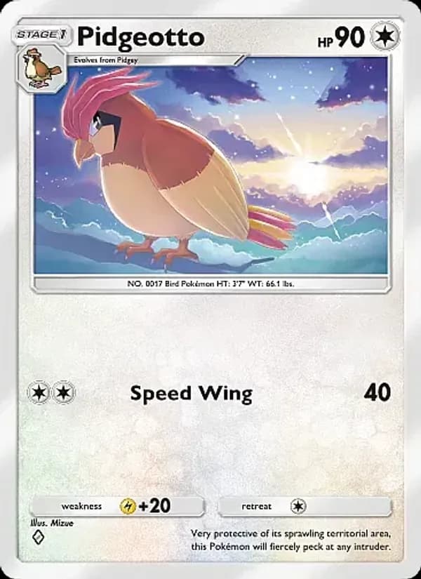 Pidgeotto card in English