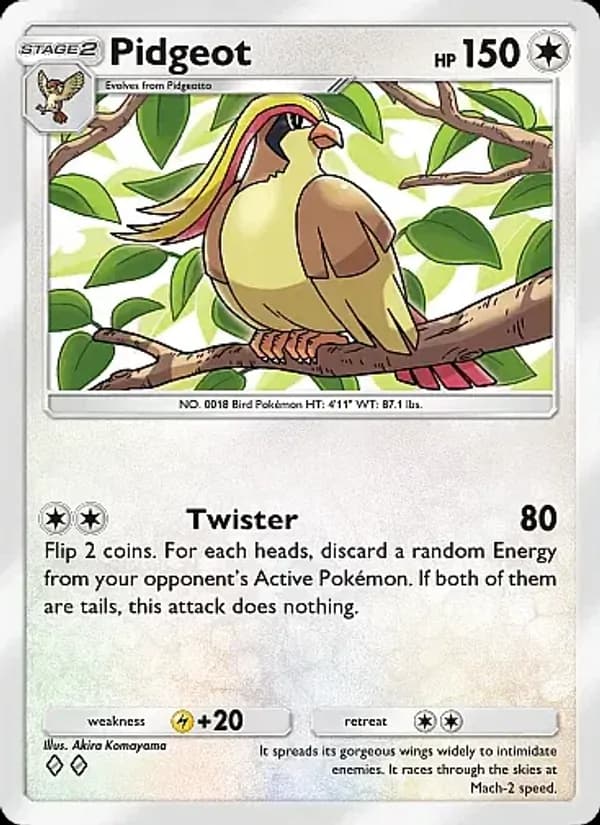 Pidgeot card in English