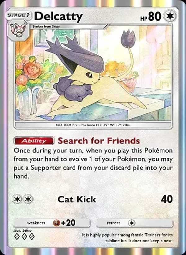 Delcatty card in English