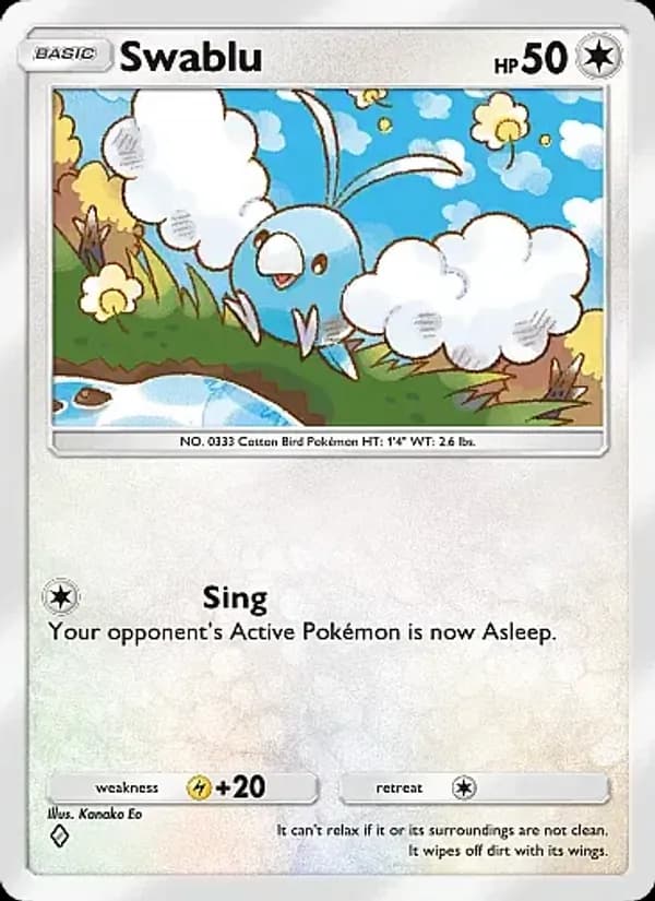Swablu card in English
