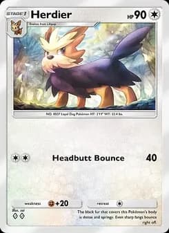 Herdier card in English