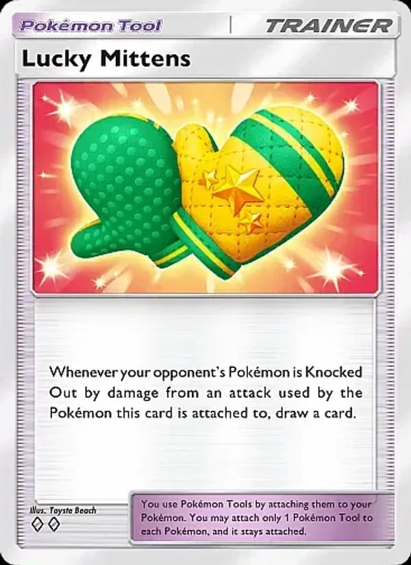Lucky Mittens card in English