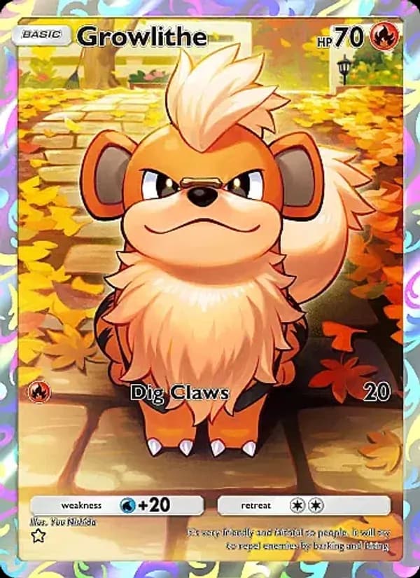 Growlithe card in English